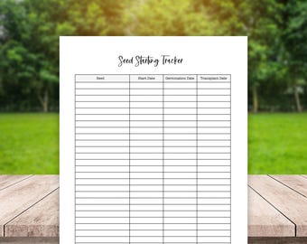 Druckbare Samen Start Tracker | Gartenplaner | Gemüse & Blumen Gartenarbeit Log Blatt | Sofort Download