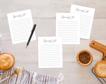 Grocery Lists Printable - Meal Planning List - Food List - Digital Download - PDF