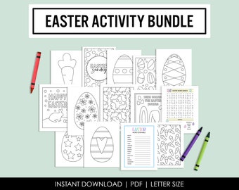 Easter Activity Bundle, Easter Coloring Pages, Easter Word Search, Easter Word Scramble, Printable Activities, Easter Kid Bundle