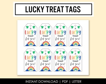 Lucky Rainbow Gift Tags - Party Favor Tags - Treat Tags - Instant Download - Printable