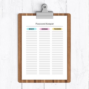 Password Tracker Sheet Password Log Website Account Sheet PDF Printable image 6