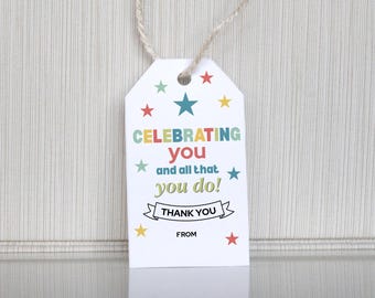 Printable Thank You Gift Tags: Employee & Staff Appreciation (Fillable PDF)