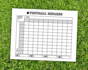 Football Squares Game Day Printable
