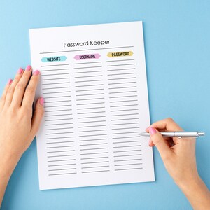 Password Tracker Sheet Password Log Website Account Sheet PDF Printable image 7