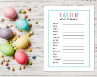 Easter Word Scramble, Word Game, Easter Printable, Easter activity, PDF