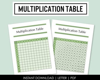 Table de multiplication - Fiche d'exercices de mathématiques - Exercices de maths - Téléchargement immédiat - Imprimable à la maison