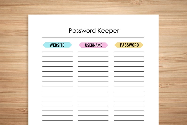Password Tracker Sheet Password Log Website Account Sheet PDF Printable image 5