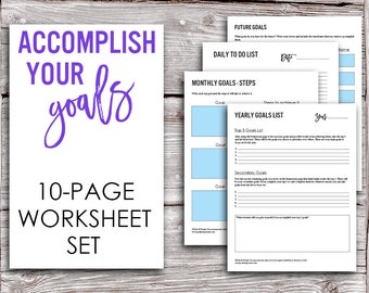 Goals Workbook - Digital PDF Files - Print at Home