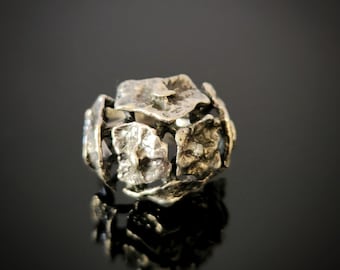 Vintage Modernist Sterling Silver Sculptural Ring