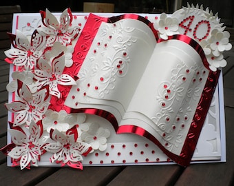 40th Anniversary Card/Ruby/Handmade/Personalised