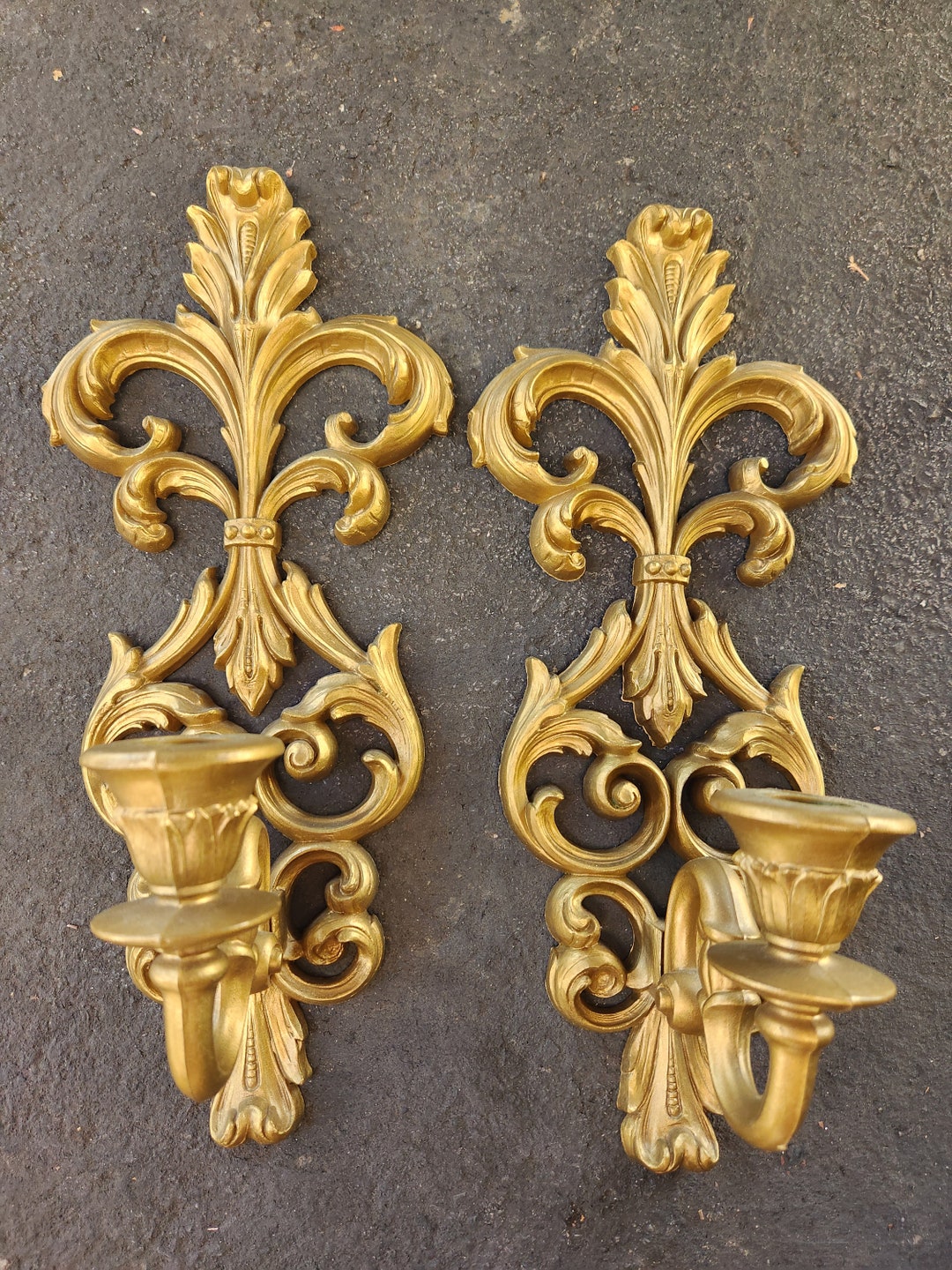 Pair Vintage Burwood Candle Sconces Etsy