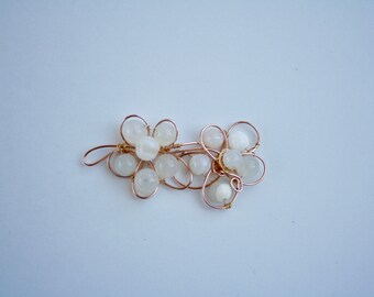 Broche de Ágata Margarita Blanca