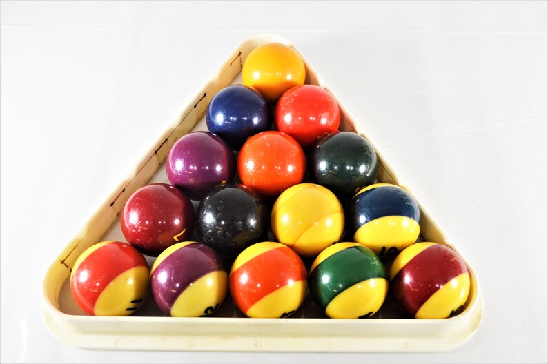 Vintageantique Pool Balls Billiard Game Set Bakelite Pool Balls Size 2 14 U1d Stripes And Solids Collectible Billiard Set Home Or Bar Decor Pool Billiards Game Room Dekorasyonu Net