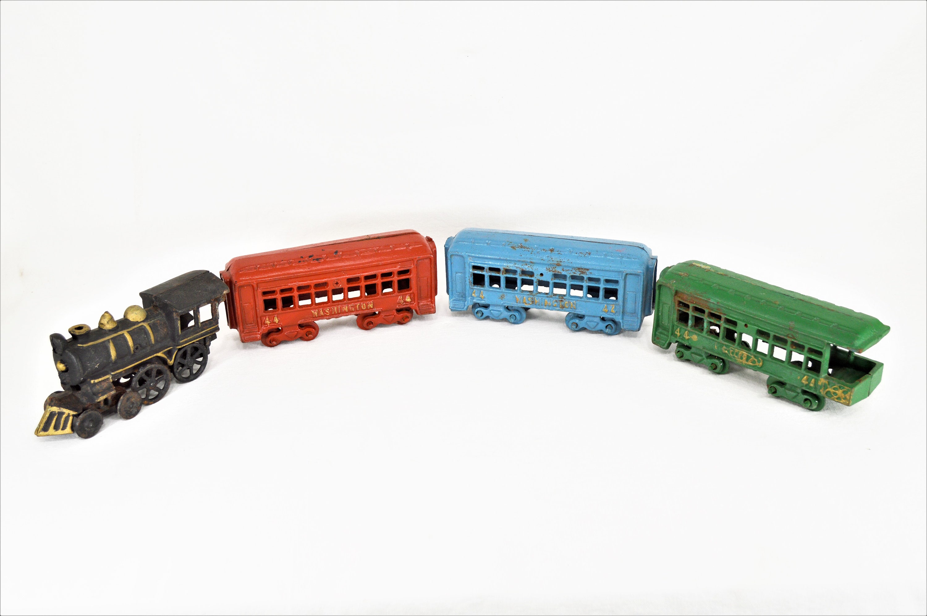 Vintage Train Set Cast Iron Toys Washington 44 Etsy