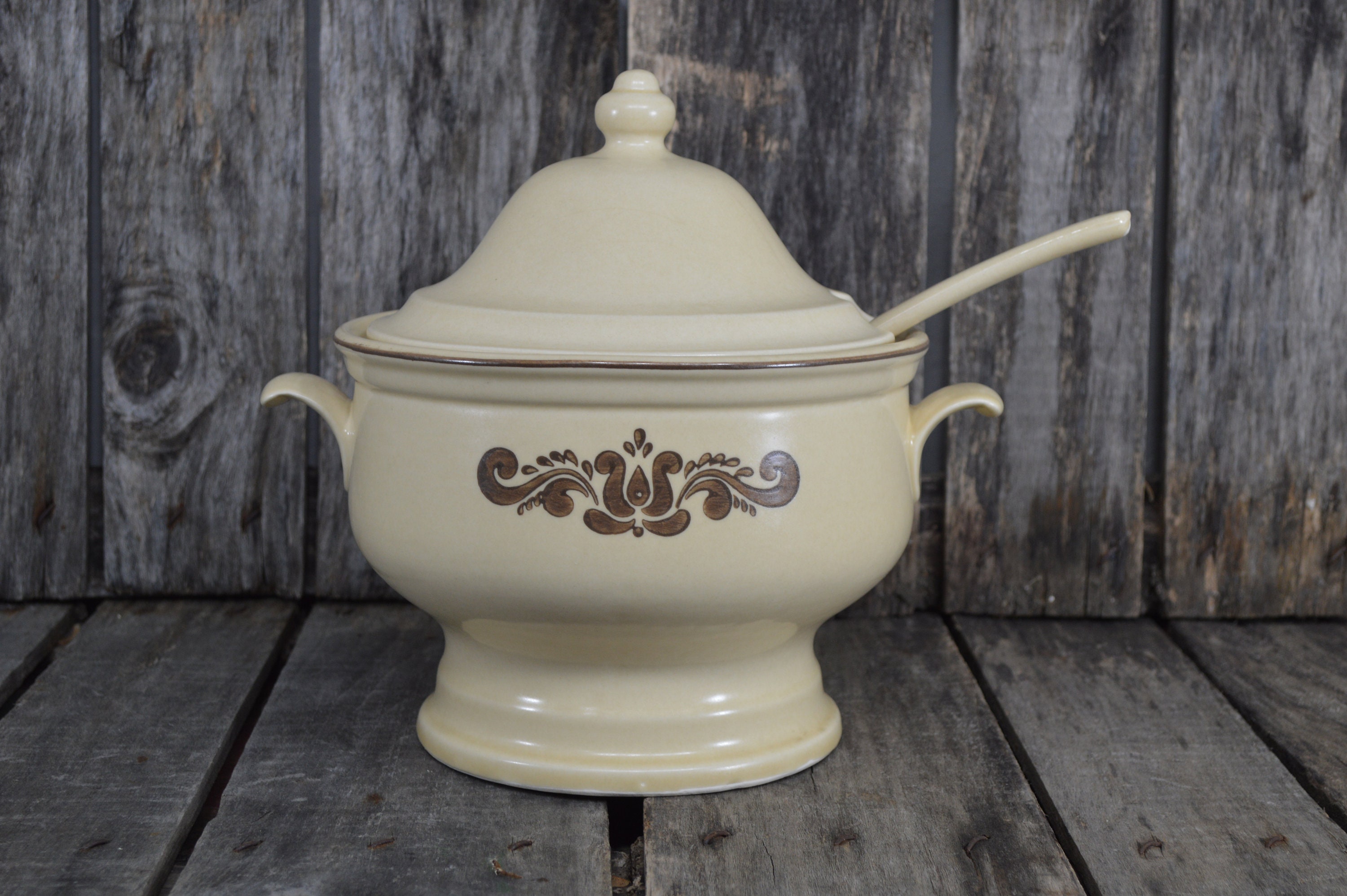 Vintage Tureen With Ladle by Pfaltzgraff USA Stoneware, in the