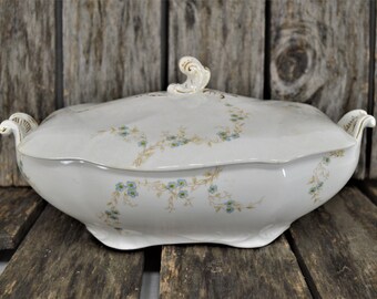 Antique Johnson Bros Royal Semi-Porcelain Casserole Dish: Victorian Decor