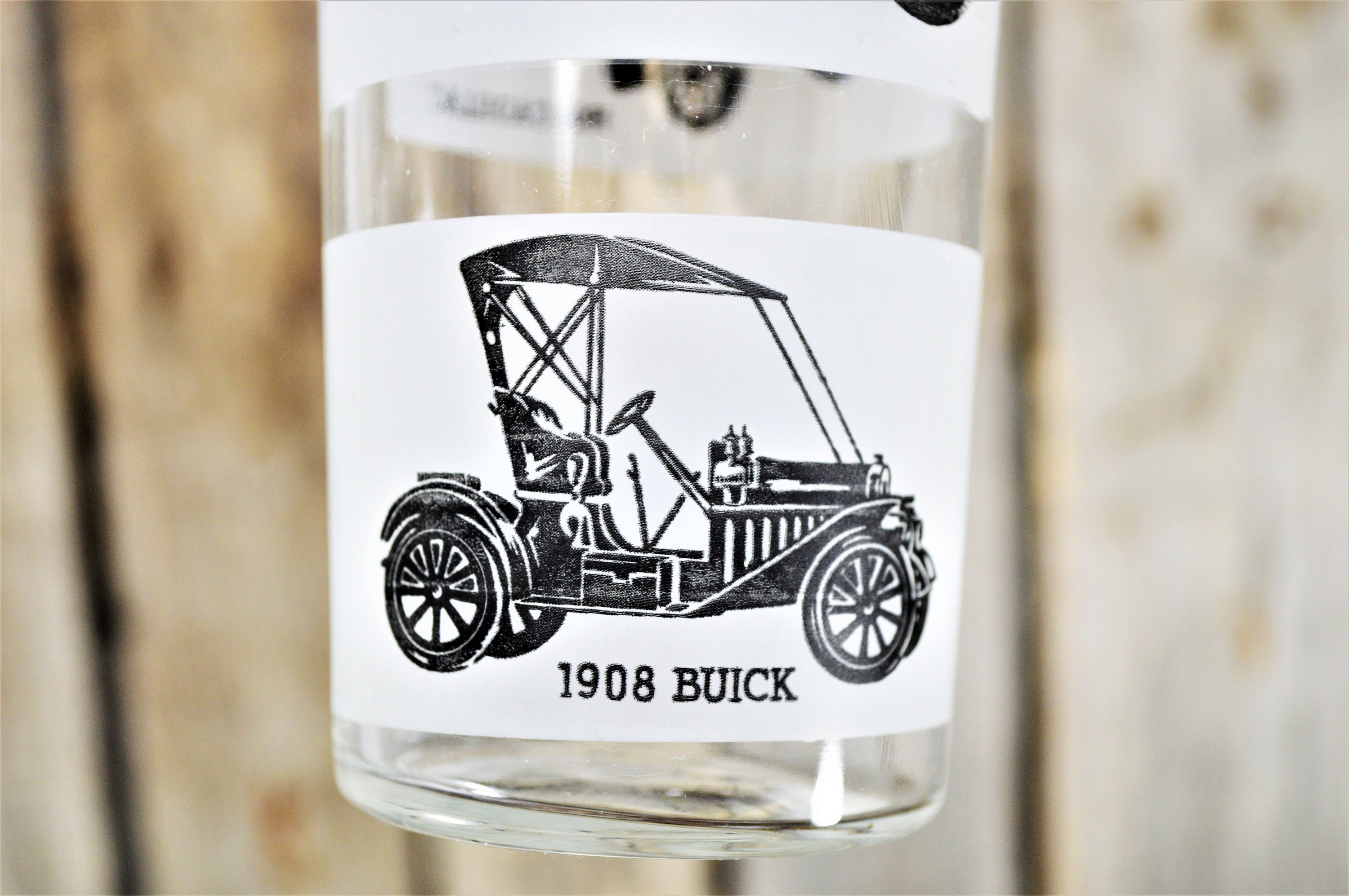 Vintage Drinking Glasses Old Cars Black & White - Etsy