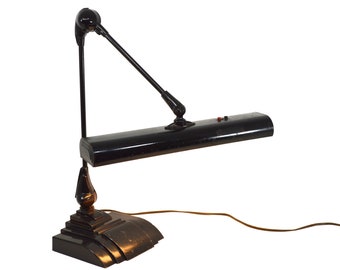 Antique Desk Lamp, Flexo Art Specialty Co, Industrial 1940s, Office and Den, Fluorescent Lamp, Grow Light,