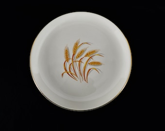 Vintage Luncheon Plate, 22k Gold Trim, Golden Wheat Design,