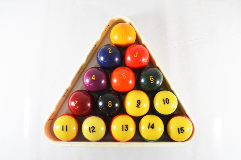 Vintageantique Pool Balls Billiard Game Set Bakelite Pool Balls Size 2 14 U1d Stripes And Solids Collectible Billiard Set Home Or Bar Decor Pool Billiards Game Room Dekorasyonu Net