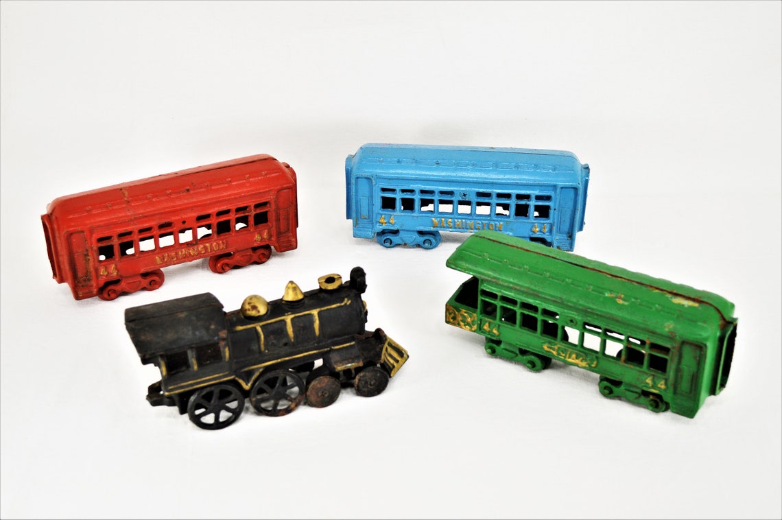 Vintage Train Set Cast Iron Toys Washington 44 Etsy UK