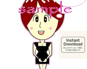 Retro Japanese Girl Avatar | Customizable Pop Art Icon (Digital Download)