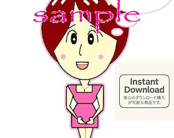 AI Japanese Girl Avatar Icon, Kawaii Manga Style (Digital Download)