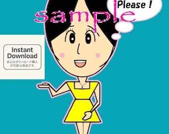 Japanese Pop Girl Avatar Template | Customizable PNG (Digital Download)