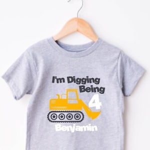 Personalized Construction Birthday Shirt, Digging Birthday Party Shirt, Construction Theme Birthday