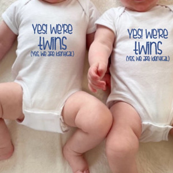 Yes We are Twins, Personalized twin bodysuits, Gift for twin Boys, Identical Twin Outfit