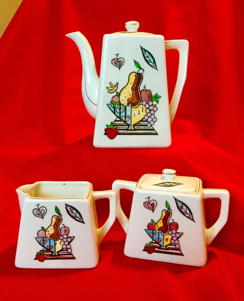Sugar and Creamer 1940/'s Vintage Individual Coffee Pot