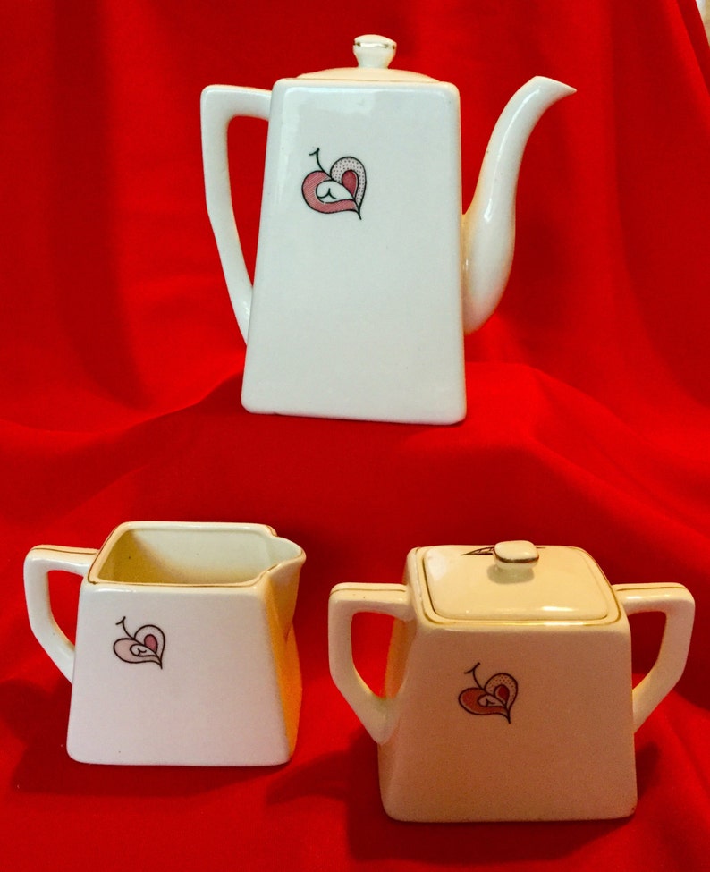 Sugar and Creamer 1940/'s Vintage Individual Coffee Pot