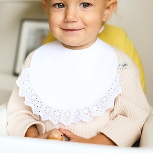 Ivory english lace bib, cake smash outfit, toddler bibs, bibs for babies, wedding flower girl bib, floral boho bib, baby girl bibs, boho bib