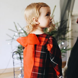 Holiday dress baby girl, Christmas dress toddler, plaid dress baby girl, Christmas plaid outfit, Trending Baby Toddler Girl Christmas dress image 5