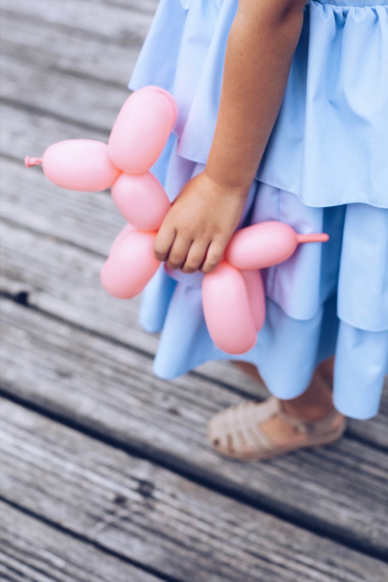 Toddler blue dress, sky blue dress for girls, birthday outfit girl 6, birthday dress 4 year old, girls tutu dress, birthday dress 7 image 3