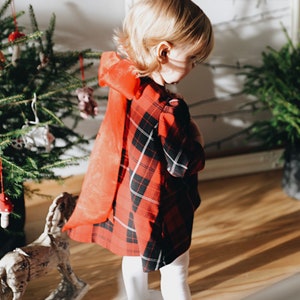 Holiday dress baby girl, Christmas dress toddler, plaid dress baby girl, Christmas plaid outfit, Trending Baby Toddler Girl Christmas dress image 9