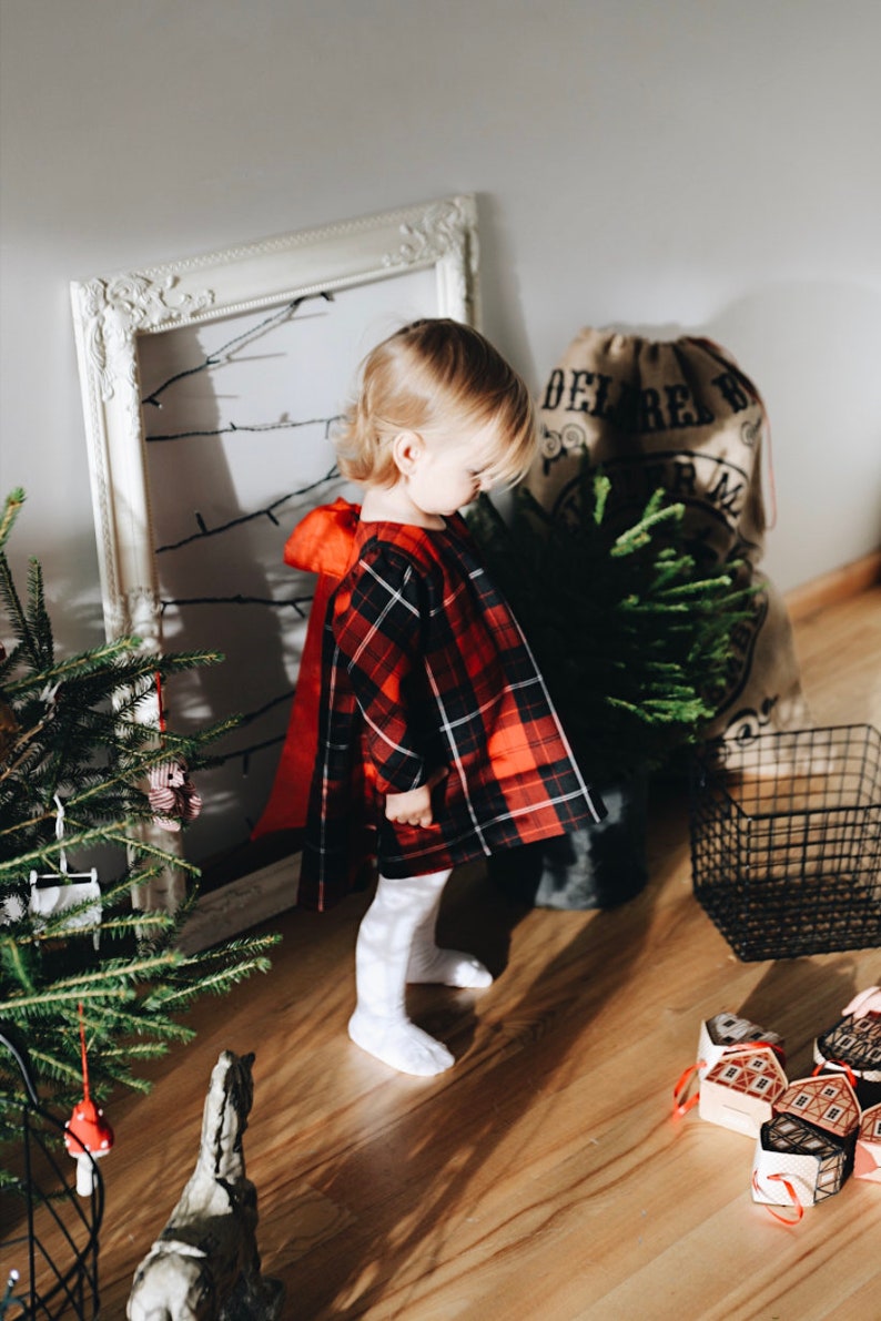 Holiday dress baby girl, Christmas dress toddler, plaid dress baby girl, Christmas plaid outfit, Trending Baby Toddler Girl Christmas dress image 7