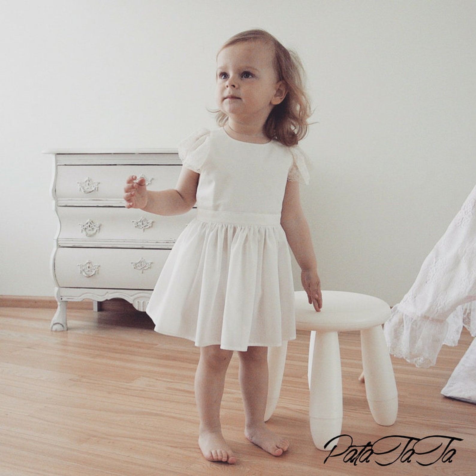 Boho Flower Girl Dress Ivory Bohemian Boho Dress Baby Girl Etsy