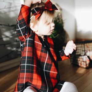 Holiday dress baby girl, Christmas dress toddler, plaid dress baby girl, Christmas plaid outfit, Trending Baby Toddler Girl Christmas dress image 4