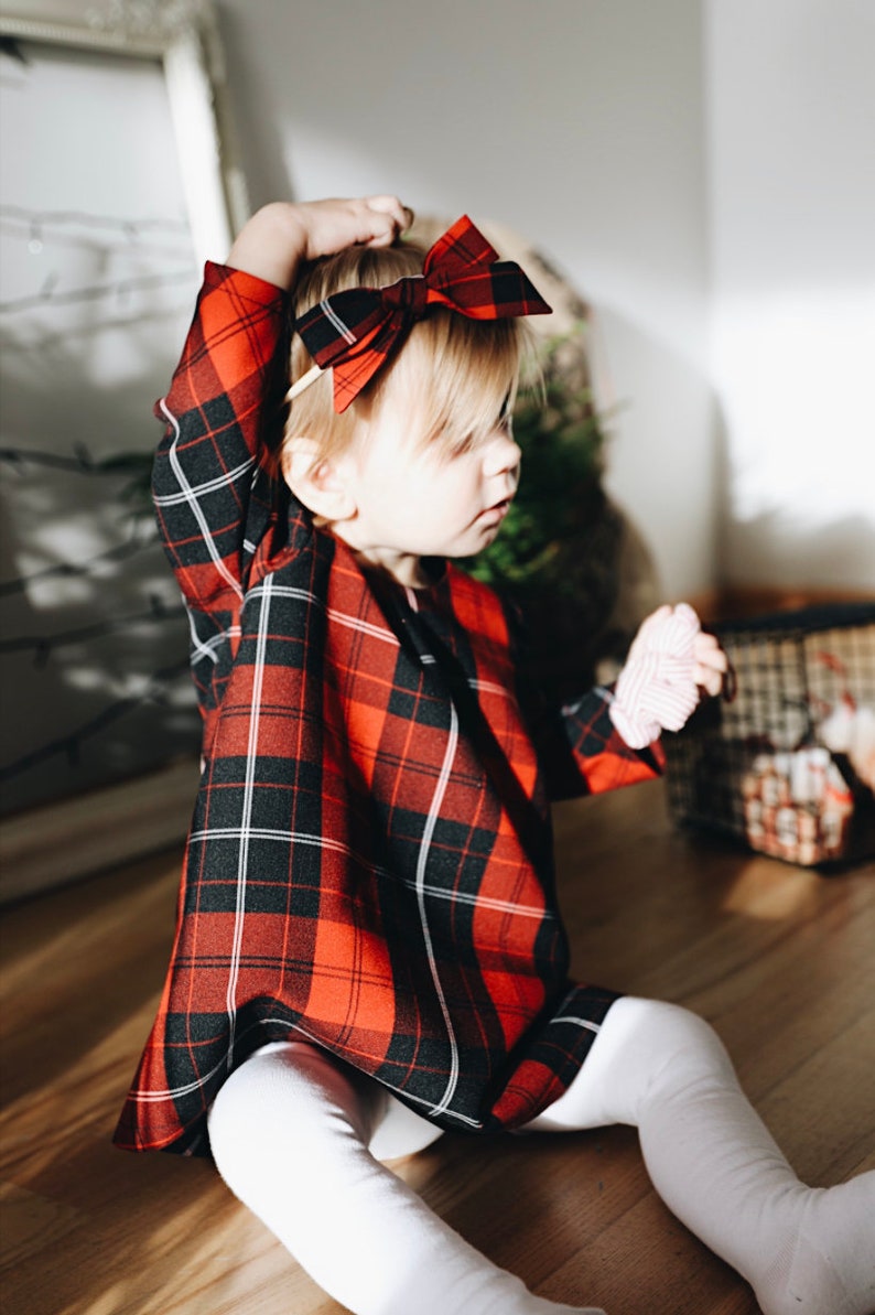 Holiday dress baby girl, Christmas dress toddler, plaid dress baby girl, Christmas plaid outfit, Trending Baby Toddler Girl Christmas dress image 4