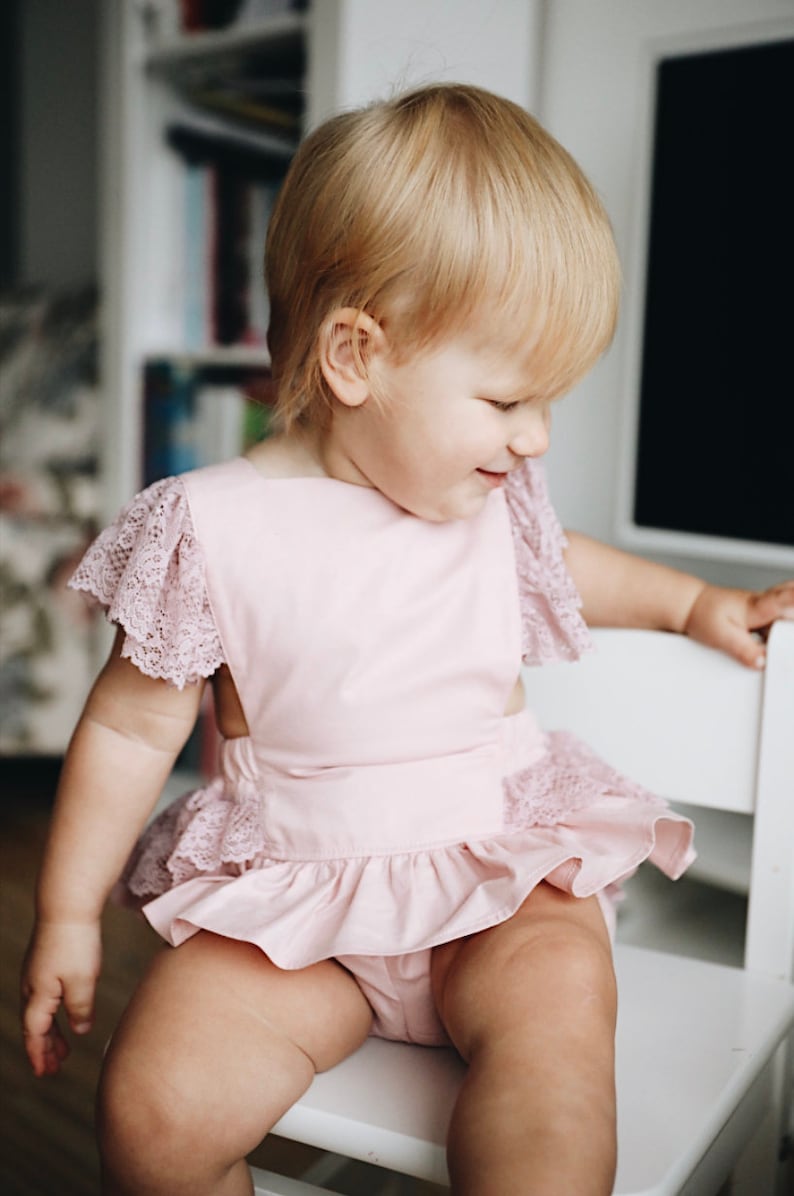 Geburtstags-Outfit Mädchen, Geburtstags-Strampler, Cake Smash-Outfit, Baby-Mädchen-Boho-Strampelanzug, Cake Smash-Outfit, Mädchen-Outfit Bild 2