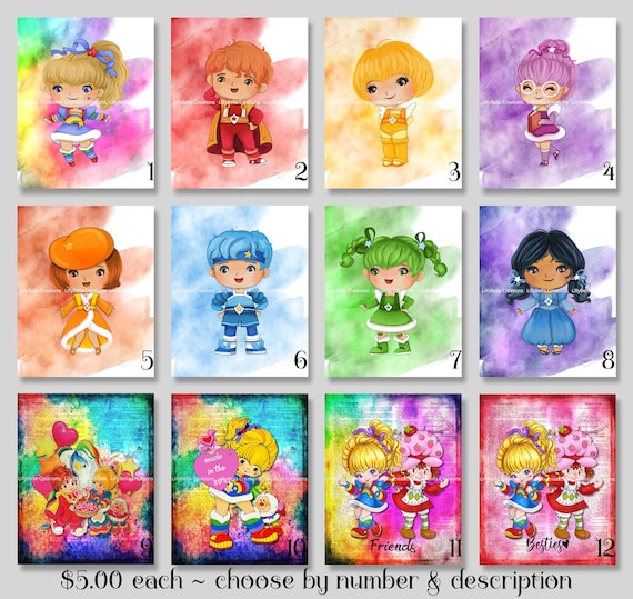 12 Rainbow Brite Watercolor 8 X 10 DIGITAL PRINTS 