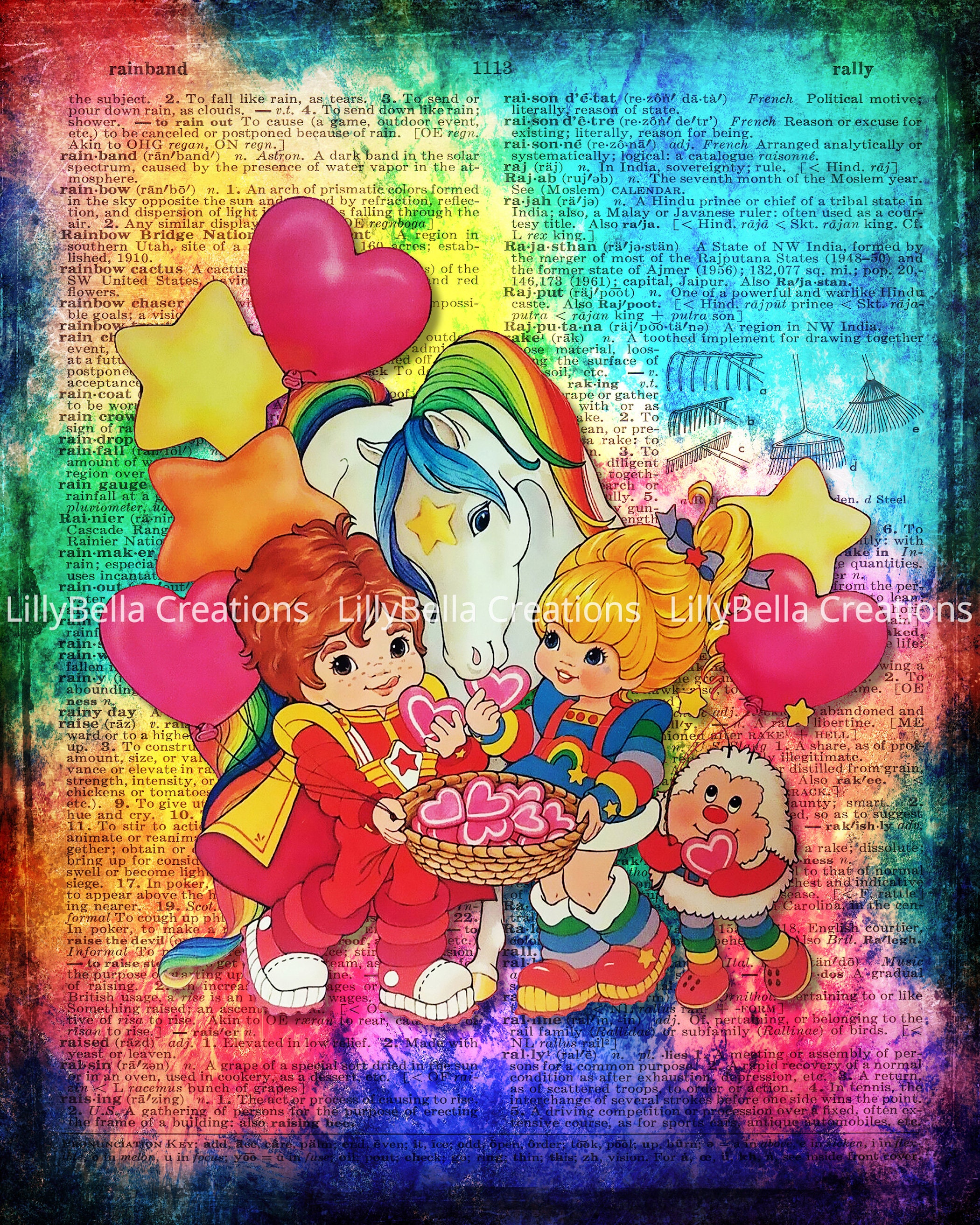 12 Rainbow Brite Watercolor 8 X 10 DIGITAL PRINTS 