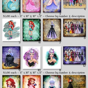 16 Die kleine Meerjungfrau ~ Mixed Media Digital Art Prints ~ Ariel, Ursula, Urban, Mode, Seehexe, Bösewichte, Weihnachten, Steampunk Halloween