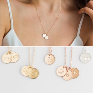 Two Initial Necklace Double Initial Necklace 2 Initial Necklace Gold Multiple Initial Necklace 3 Initial Necklace Gold Initial Necklace Disc