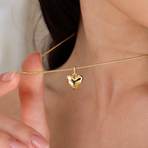 Gold Herz Halskette Liebe Halskette Zierliche Herz Halskette Paare Halskette Kleine Herz Halskette Chunky Herz Halskette Silber Herz Halskette