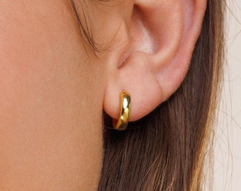 Gold Thick Hoops, Bold Hoop Earrings, Minimalist Hoops, Chunky Gold Hoops, Everyday Gold Hoops, Small Hoop Earrings, Dainty Thick Hoops