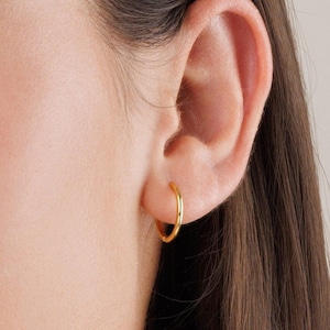 Minimal Hoop Earrings, Dainty Thin Hoop Earrings, Medium Hoop Earrings, Gold Hoop Earrings, Sterling Silver Thin Earrings, Gold Earrings