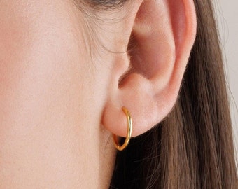 Minimal Hoop Earrings, Dainty Thin Hoop Earrings, Medium