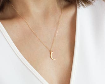Gold Moon Necklace Silver Moon Necklace Gold Crescent Moon Necklace Gold Moon Pendant Silver Moon Pendant Rose Gold Moon Necklace Dainty